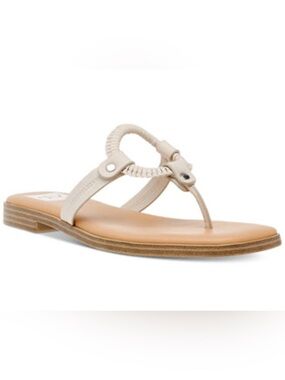 Dolce Vita Mecca Thong Sandals Nude Tan Ring Detail Flat Sandals Size 10